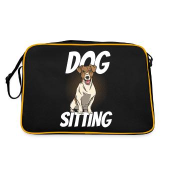 Dog Sitting Dog Sitter Dog Sitting - Retro Bag - black/gold - Back