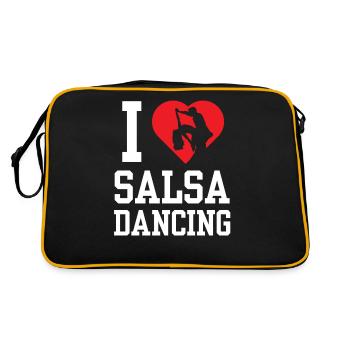 J’aime la danse salsa danseur Danse passe-temps - Sac Retro - noir/or - Dos