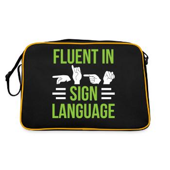 Fluent in Sign Language Sign Awareness - Retro Bag - black/gold - Back