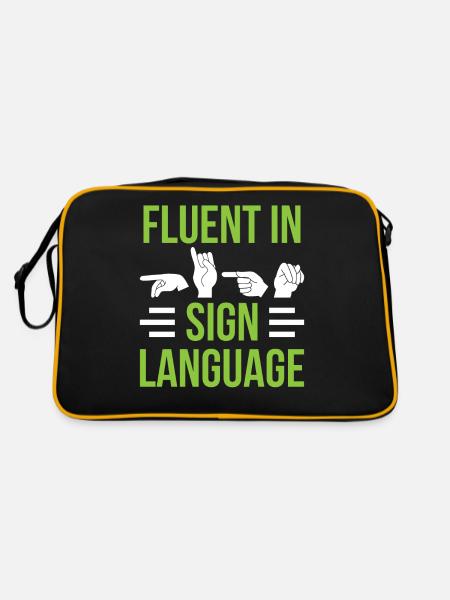 Maîtrise de la langue des signes Conscience des signes - Sac Retro - noir/or - Dos