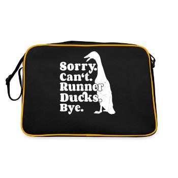 Laufenten Laufente Laufentenzucht Laufentenspruch - Sac Retro - noir/or - Dos