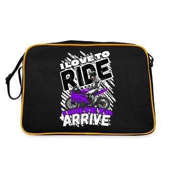 Motorcycle Lifestyle / Motorcycle / Motorcycle biker - Retro Bag - black/gold - Back