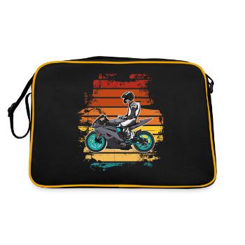 Motorcycle Lifestyle / Motorcycle / Motorcycle biker - Retro Bag - black/gold - Back