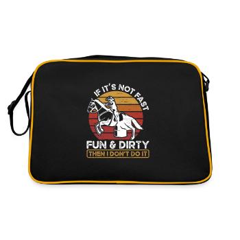 Fun and dirty barrel race riding horse - Retro Bag - black/gold - Back