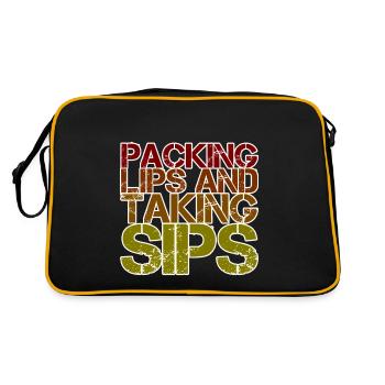 packing lips and taking sips 4 - Retro Bag - black/gold - Back