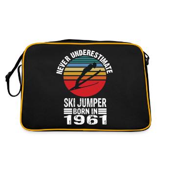 Ne sous-estimez jamais le sauteur à ski né en 1961 - Sac Retro - noir/or - Dos