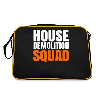 Haus Zerstörung Renovierung Geschenk - Retro Tasche - Schwarz/Gold - Hinten
