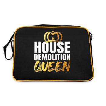 Haus Zerstörung Renovierung Geschenk - Retro Tasche - Schwarz/Gold - Hinten