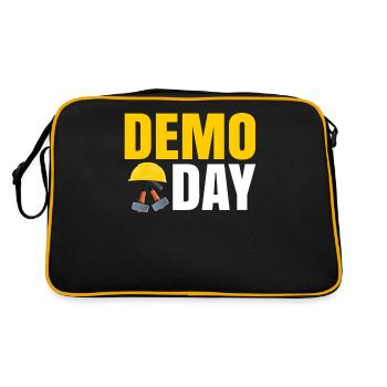 Haus Zerstörung Renovierung Geschenk - Retro Tasche - Schwarz/Gold - Hinten