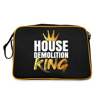 Haus Zerstörung Renovierung Geschenk - Retro Tasche - Schwarz/Gold - Hinten