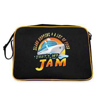 Island Hopping et beaucoup de nourriture. C’est ma confiture. - Sac Retro - noir/or - Dos