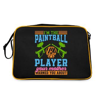 Paintball Je suis le joueur de paintball Splatter Player - Sac Retro - noir/or - Dos