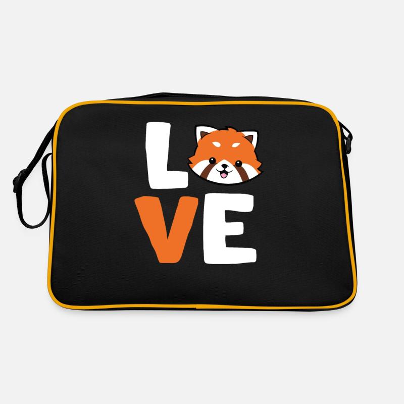 Roter Panda Liebe Tier Roter Panda Liebhaber Retro Tasche