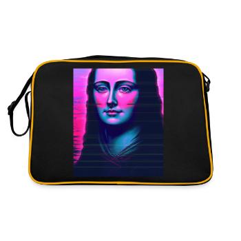 Vaporwave Aesthetic Portrait of a Woman - Retro Bag - black/gold - Back