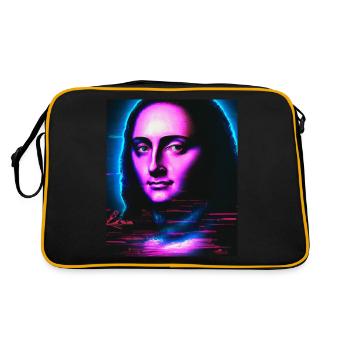 Vaporwave Aesthetic Portrait of a Woman - Retro Bag - black/gold - Back