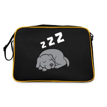 Weimaraner Dog Sleeping Pajama Sleeping - Retro Bag - black/gold - Back