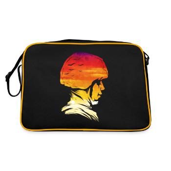 Soldier Head Helm Sundown 4th Of July Veterans Day - Retro Tasche - Schwarz/Gold - Hinten