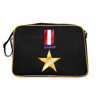 Golden Medal Of Honor For Veterans Day - Retro Tasche - Schwarz/Gold - Hinten