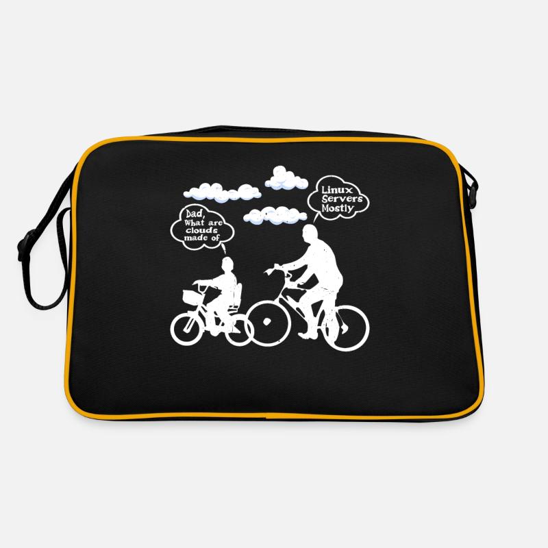What Are Clouds Made Of, Linux Servers Mostly 8 - Retro Tasche - Schwarz/Gold