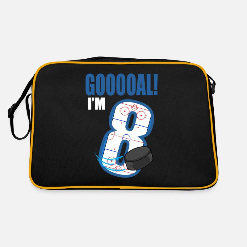 Eishockey Tor Ich bin 8 Hockeyspieler Geburtstag Retro Tasche