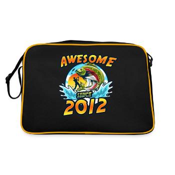 Awesome since 2012. Angel, Angler's Birthday - Retro Bag - black/gold - Back