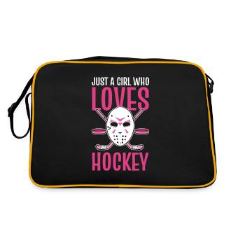 Juste une fille qui aime le hockey Fille de hockey sur glace - Sac Retro - noir/or - Dos