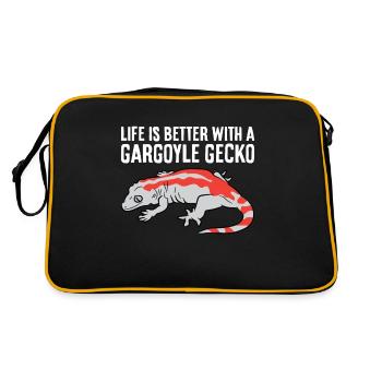 Life Is Better With A Gargoyle Gecko - Retro Bag - black/gold - Back