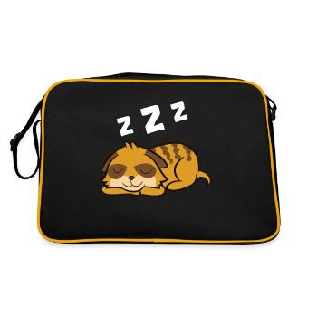 Meerkat Tired Meerkat Pajama Sleeping Meerkat - Retro Bag - black/gold - Back
