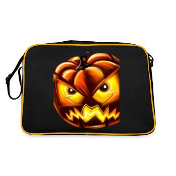 Halloween pumpkin with fiery eyes - Retro Bag - black/gold - Back