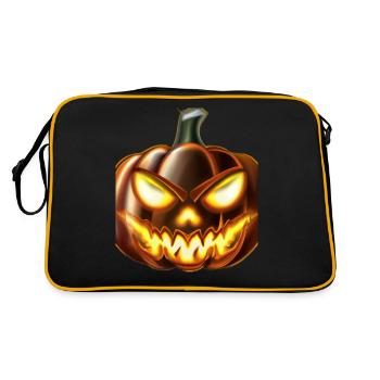 Halloween pumpkin with fiery eyes - Retro Bag - black/gold - Back
