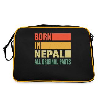 Born in Nepal - Retro Bag - black/gold - Back