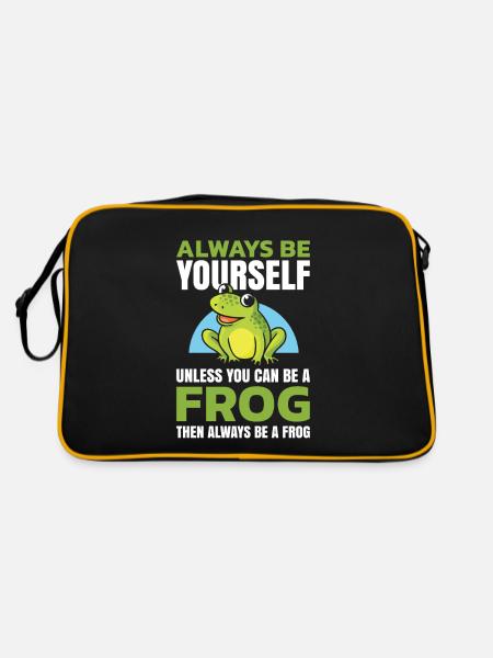 Sei Immer Du Selbst, Außer Du Kannst Ein Frosch - Retro Tasche - Schwarz/Gold - Hinten
