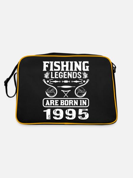 Fishing Legends Are Born In 1995 - Retro Tasche - Schwarz/Gold - Hinten