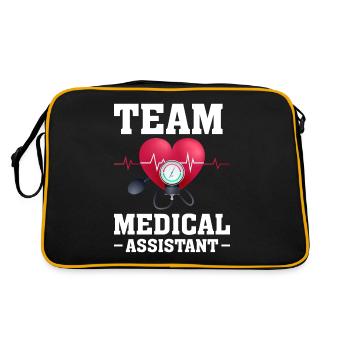 Rythme cardiaque de l’assistant médical de l’équipe - Sac Retro - noir/or - Dos
