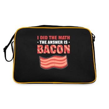 I Did The Math The Answer Is Bacon - Retro Bag - black/gold - Back