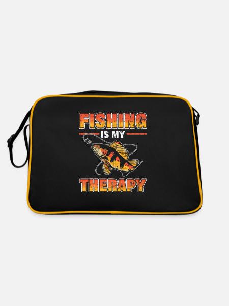 La pêche est ma thérapie Chasse au poisson - Sac Retro - noir/or - Dos