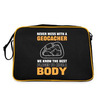 Never Mess With A Geocacher We Know Best Places - Retro Bag - black/gold - Back