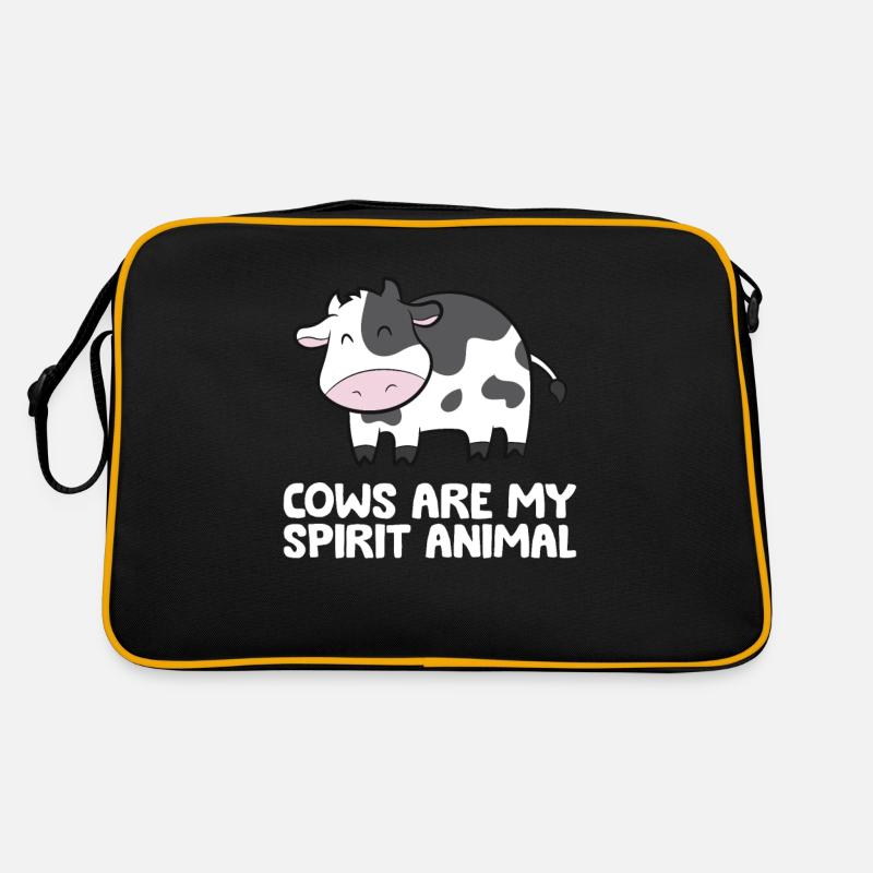 Rinder Kuh Kühe sind mein Seelentier Retro Tasche