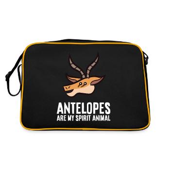 Antilopen sind mein Seelentier - Retro Tasche - Schwarz/Gold - Hinten