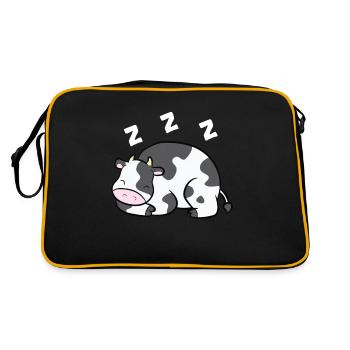 vache ferme animal drôle pyjama vache dormir - Sac Retro - noir/or - Dos