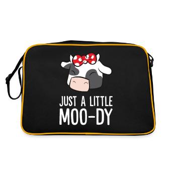 Nur ein wenig Muh-dy Liebe Kühe - Retro Tasche - Schwarz/Gold - Hinten