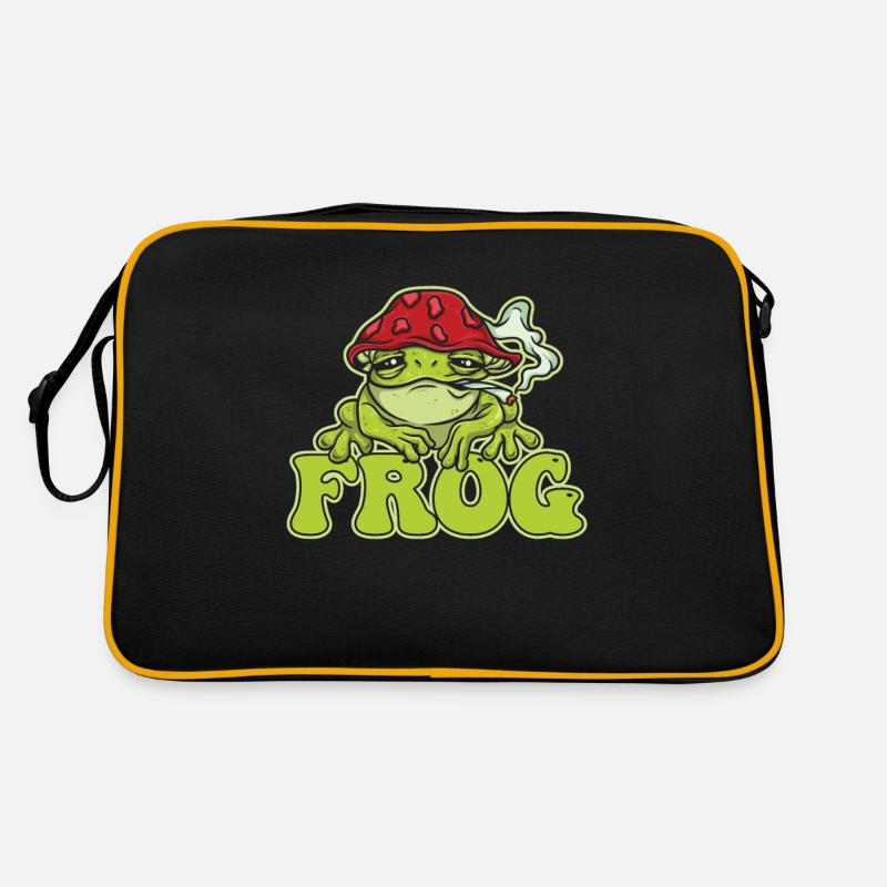 Conception de grenouille de chasse aux champignons pour les amateurs de grenouilles Sac Retro