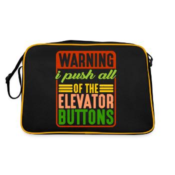 Warning I Push All Of The Elevator Buttons 7 - Retro Bag - black/gold - Back