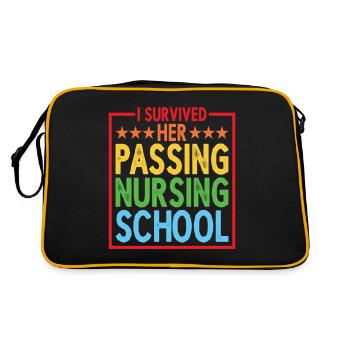 J’ai survécu à son décès à l’école d’infirmières 19 - Sac Retro - noir/or - Dos