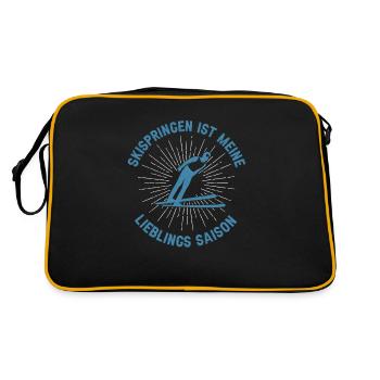 Skispringen Ist Meine Lieblings Saison Lustig - Retro Tasche - Schwarz/Gold - Hinten