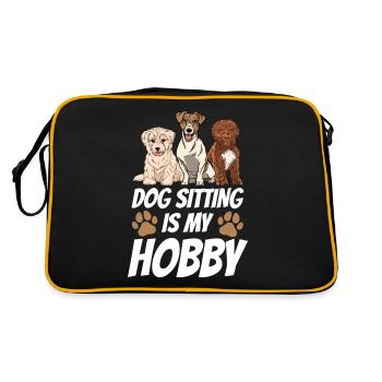 Dog sitting is my hobby Sitter Dog Sitting - Retro Bag - black/gold - Back