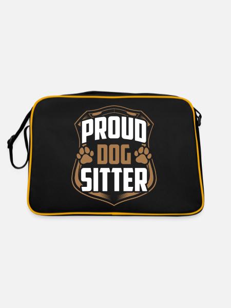 Proud Dog Sitter Dog Dog Sitting Dog Sitting - Sac Retro - noir/or - Dos