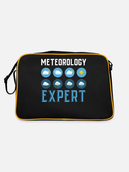 Meteorologie Experte Wettervorhersage Meteorologe - Retro Tasche - Schwarz/Gold - Hinten