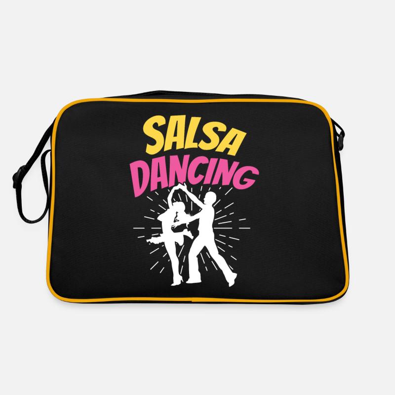 Salsa Tanzen Hobby Tanz Tänzer - Retro Tasche - Schwarz/Gold