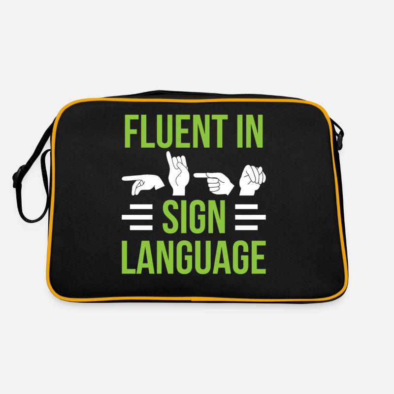 Fluent in sign language Awareness signs Retro Bag